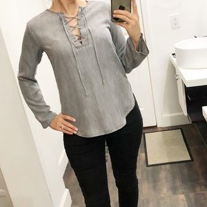 Anthropologie Cloth & Stone grey shirt   Size XS